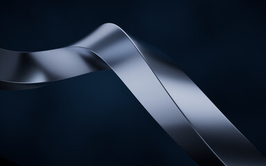 Poster - Metallic curve geometry background, 3d rendering.