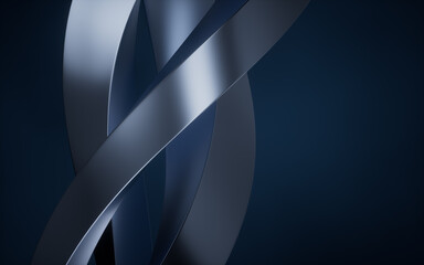 Poster - Metallic curve geometry background, 3d rendering.
