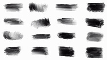 Set Of Black Paint, Ink Brush Strokes, Brushes, Lines. Dirty Artistic Design Elements. Vector Illustration. Isolated On White Background.