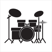 Drum Kit Icon Vector Design Template