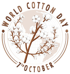 Wall Mural - World Cotton Day Banner Template