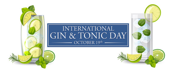 Wall Mural - International Gin and Tonic Day Banner