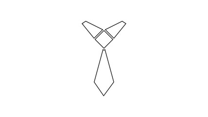 Poster - Black line Tie icon isolated on white background. Necktie and neckcloth symbol. 4K Video motion graphic animation
