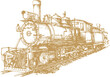 Vintage style hand drawn vector illustration of a Train. 