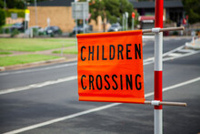 Children Crossing Sign Beside School