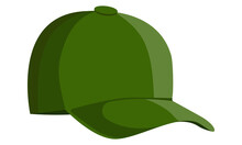 Headdress. Sports Green Cap. Vector Illustration