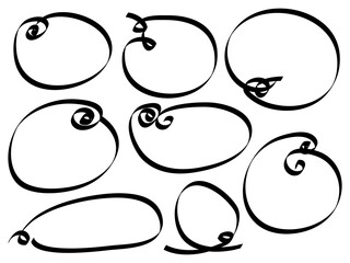 Poster - Hand drawn scribble line circles. Doodle emphasis circular for message note mark design element. vector illustration