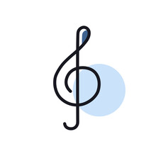 Treble Clef Vector Isolated Icon. Music Sign