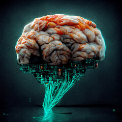 Poster - artificial neural network, digital illustration