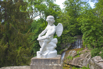 Sculpture of angel in National dendrological park 