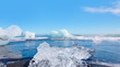 Iceberg pieces on diamond beach near Jokulsarlon lagoon - Iceland