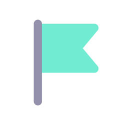 Poster - Simple flag for report flat color ui icon. Reporting bugs and issues. Inappropriate content on site. Simple filled element for mobile app. Colorful solid pictogram. Vector isolated RGB illustration