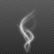 Vector set of smoke on an isolated transparent background. PNG smoke waves, smoke from cigarettes, food, liquid. White smoke, steam PNG.