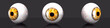 3 realistische menschliche Augen mit goldbrauner Iris, isoliert