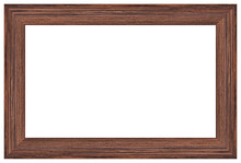 Wood Frame Isolated On White Background With Clipping Path