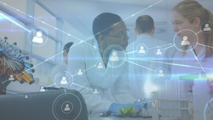 Poster - Animation of connections over diverse female lab workers