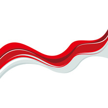 Abstract Indonesia Flag Illustration Template Vector, Red And White Wavy Shape 