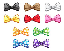 Bows And Bow Ties Vector Colorful Isolated Illustration