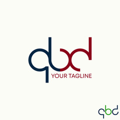 Poster - Simple but unique letter or word QBD lowercase font on connect circle cut line image graphic icon logo design abstract concept vector stock. Can be used as symbol related to initial or monogram