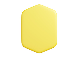 Poster - Banner plate 3d render - rectangular shaped yellow plaque with empty space for text for promotion and advertising poster