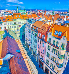 Poster - The view on the old town of Brno from the top of Town Hall Tower, Czech Republic