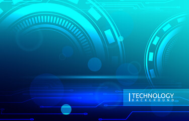 Poster - Futuristic Digital Circle Abstract Digital Technology Background