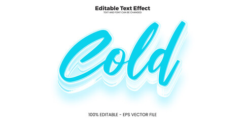 Wall Mural - Cold editable text effect in modern trend style