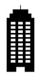 高層ビルのシルエット黒アイコン