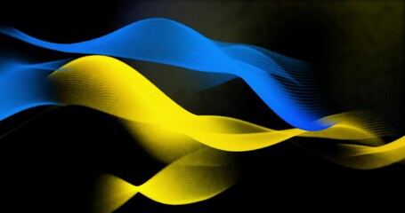 abstract blue and yellow wavy minimal background