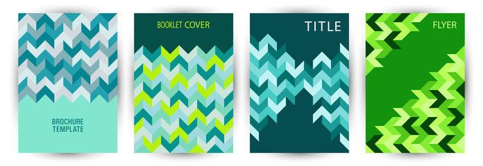 School notebook cover template set A4 design. Swiss style retro placard template set vector. Tile