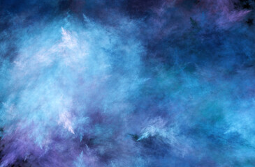 Wall Mural - abstract blue beautiful fractal background in the form of clouds and feathers and is suitable for us