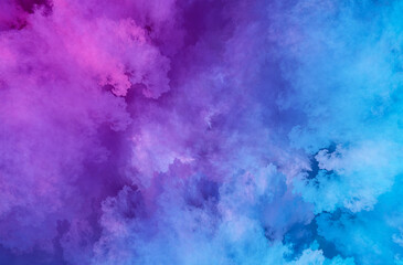 Wall Mural - abstract pink and blue beautiful fractal background in the form of clouds and feathers and is suitab