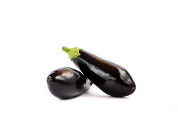 two eggplant isolated on white background cutout