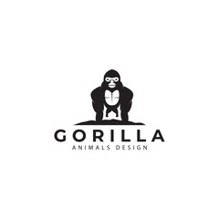 Wall Mural - gorilla logo illustration vector icon symbol design