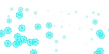 Light Green Vector Template With Ice Snowflakes.