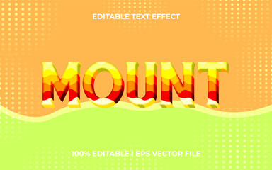 Poster - mount 3d text effect with sand beach theme. orange typography template for minilist tittle