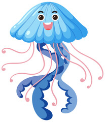 Sticker - Jellyfish in cartoon style