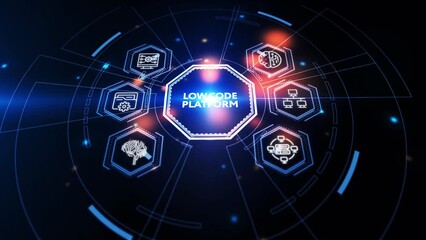 Low Code software development platform technology concept.