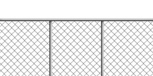 Metal Wire Mesh Fence, Rabitz Grid Isolated On White Background. Vector Realistic Illustration Of Steel Security Barrier For Prison, Military Boundary, Cage, Protection Enclosure