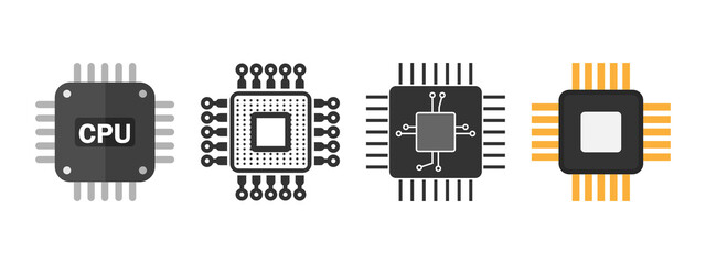 Poster - Chip icon set design template illustration vector isolated