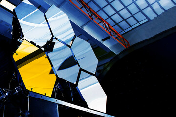 Wall Mural - Space telescope mirror. Elements of this image furnished by NASA