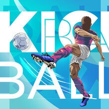Kick The Ball Football Illustration