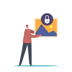 Poster - Data Security, Privacy and Data Protection Concept. GDPR, Social Media Files and Documents Network Security