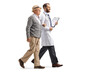 © Ljupco Smokovski - Full length profile shot of a doctor walking with a mature male patient