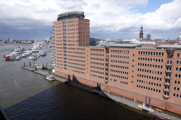 Sticker - Blick von der Elbphilharmonie in Hamburg