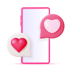 Aufkleber - 3d like icon with heart and smartphone