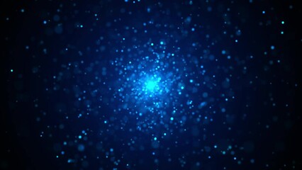 Wall Mural - electric blue particles logo background video