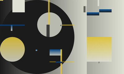 Aufkleber - brutalist art inspired vector pattern graphics made with bold abstract geometric shapes