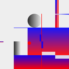Aufkleber - futuristic abstract geometric vector graphics background made with color gradient and minimalist geo