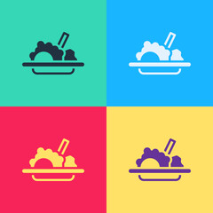 Poster - Pop art Healthy food icon isolated on color background. Vector